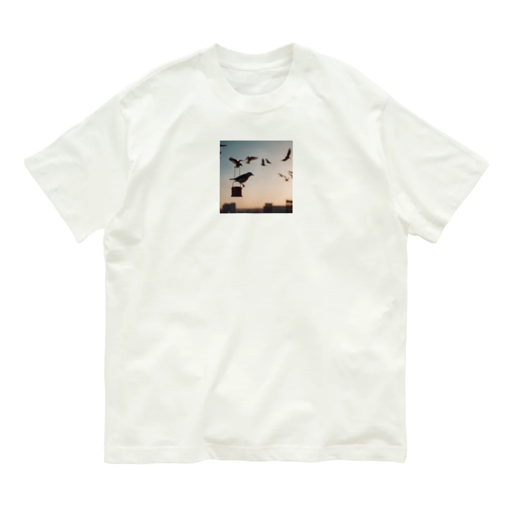 simaenaga234の夕方の鳥 Organic Cotton T-Shirt