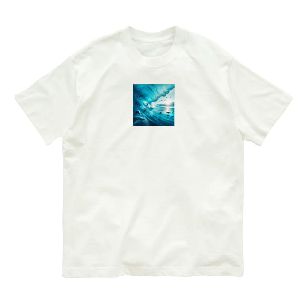 Lovers-chapelのサーファーと海 Organic Cotton T-Shirt