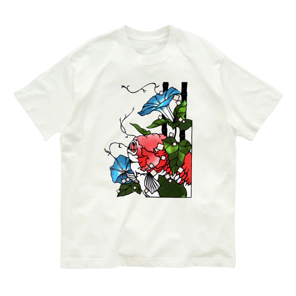 金魚切り絵 雅人-masato-のはかない想いを思い出す季節 オーガニックコットンTシャツ