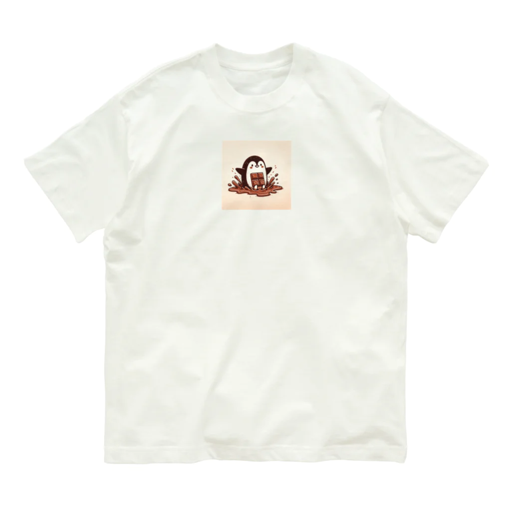 もぐふわアニマルズの甘い滑走 - チョコペンギン物語 Organic Cotton T-Shirt