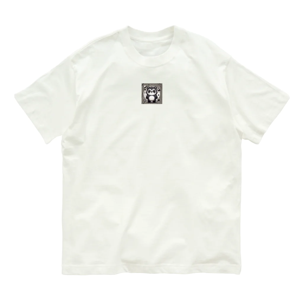 sagaのパンダ風タヌキ Organic Cotton T-Shirt