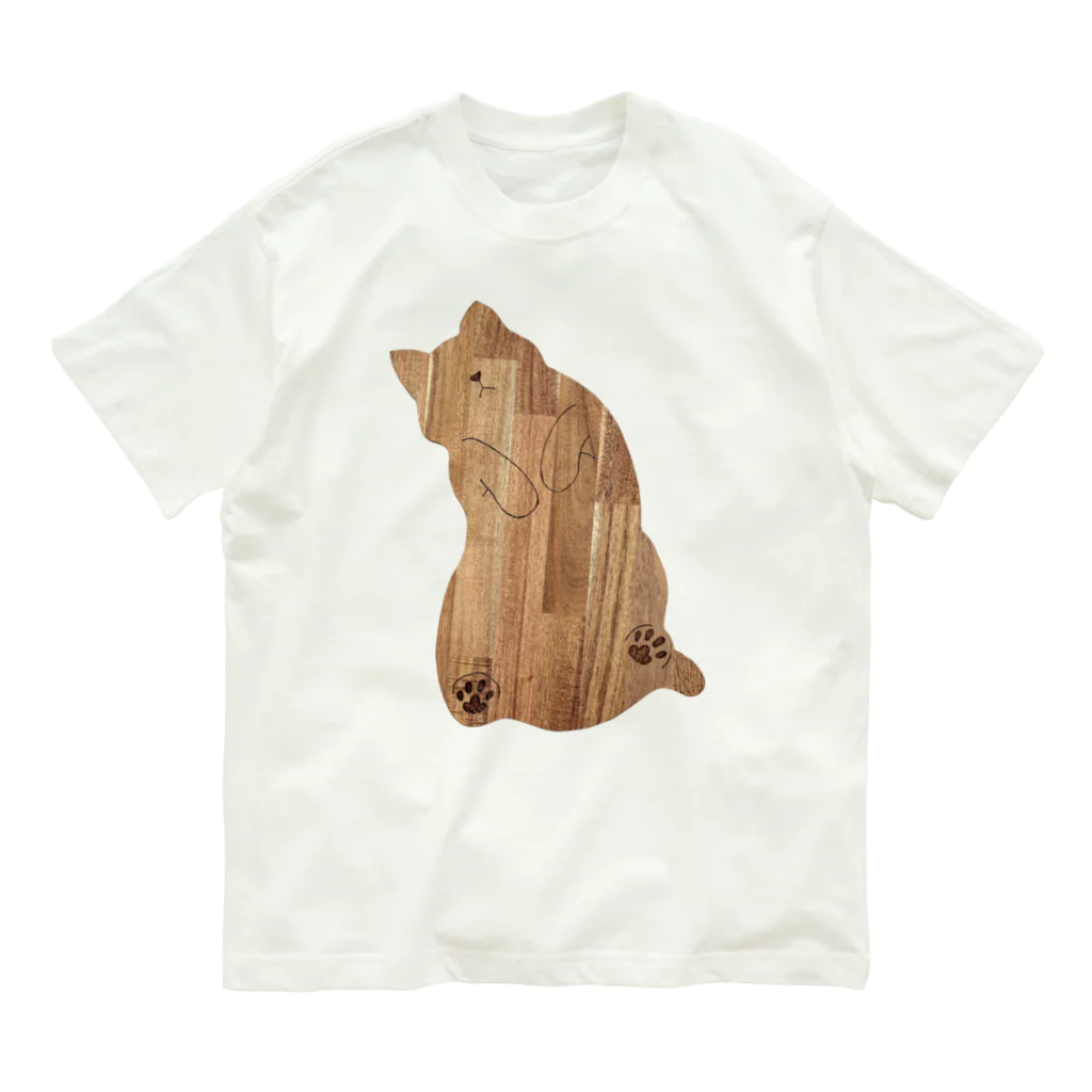 BUNMOMIのへそ天ねこシルエット Organic Cotton T-Shirt