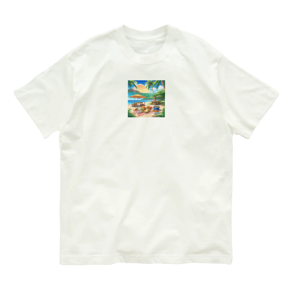 kaiminsapoの沖縄　ビーチパーティ オーガニックコットンTシャツ