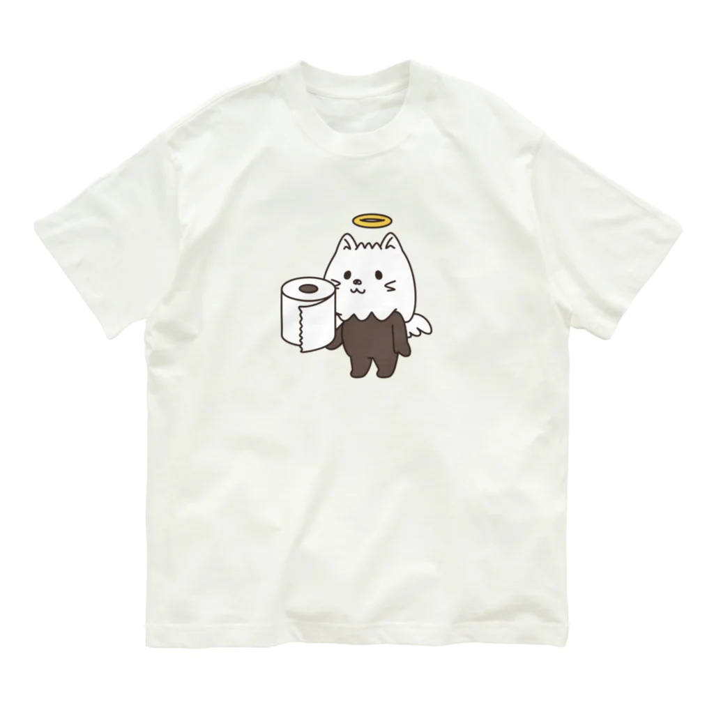 イラスト MONYAAT のねこかぶってるやつ　トイレットペーパー オーガニックコットンTシャツ