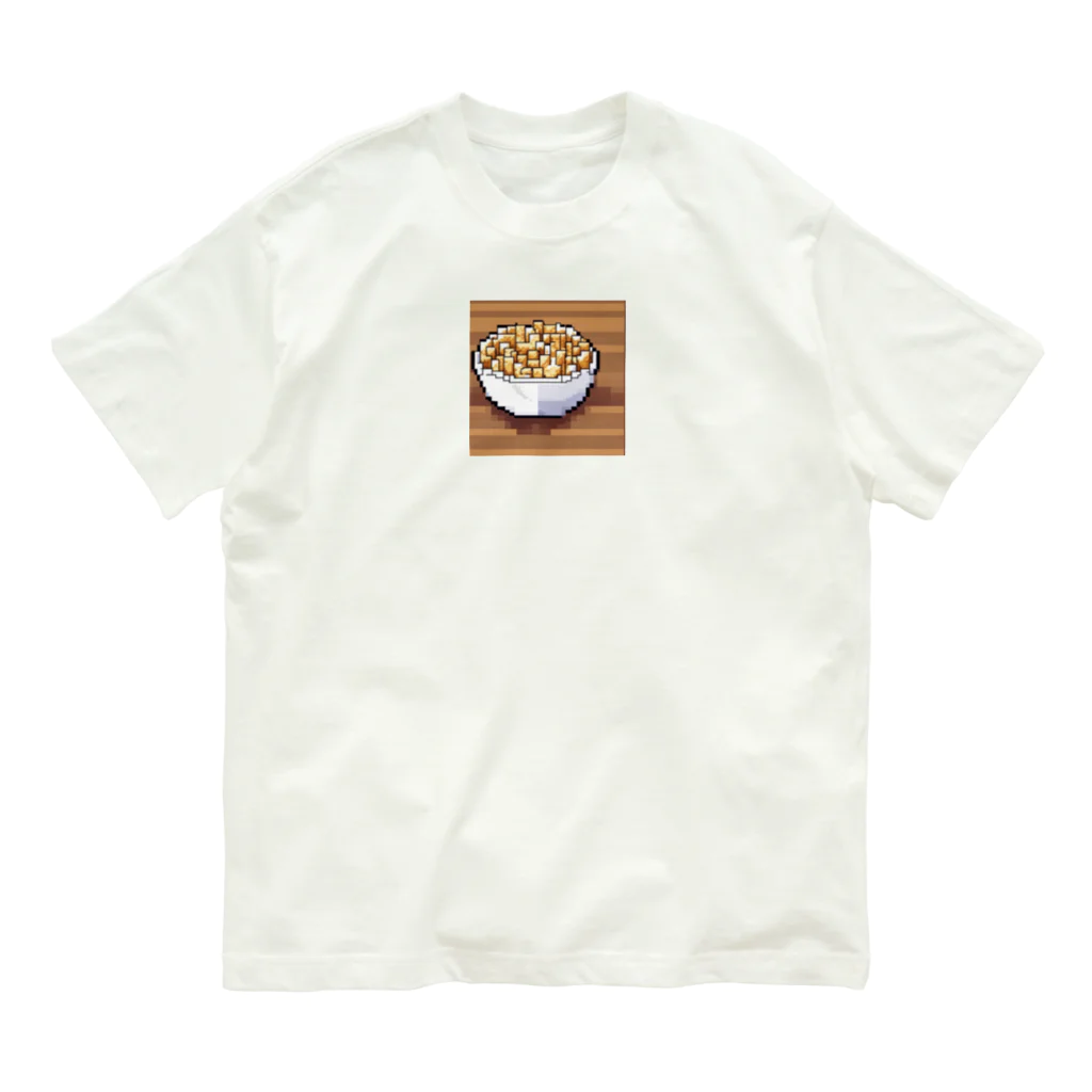 suzuharuuのドット絵ポップコーン オーガニックコットンTシャツ