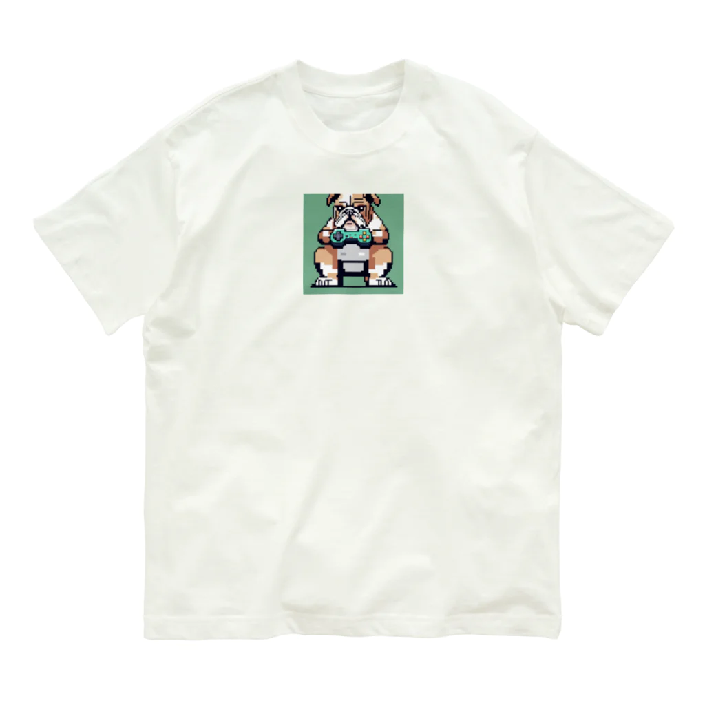 barisukaのゲーム中毒のブルドッグ Organic Cotton T-Shirt