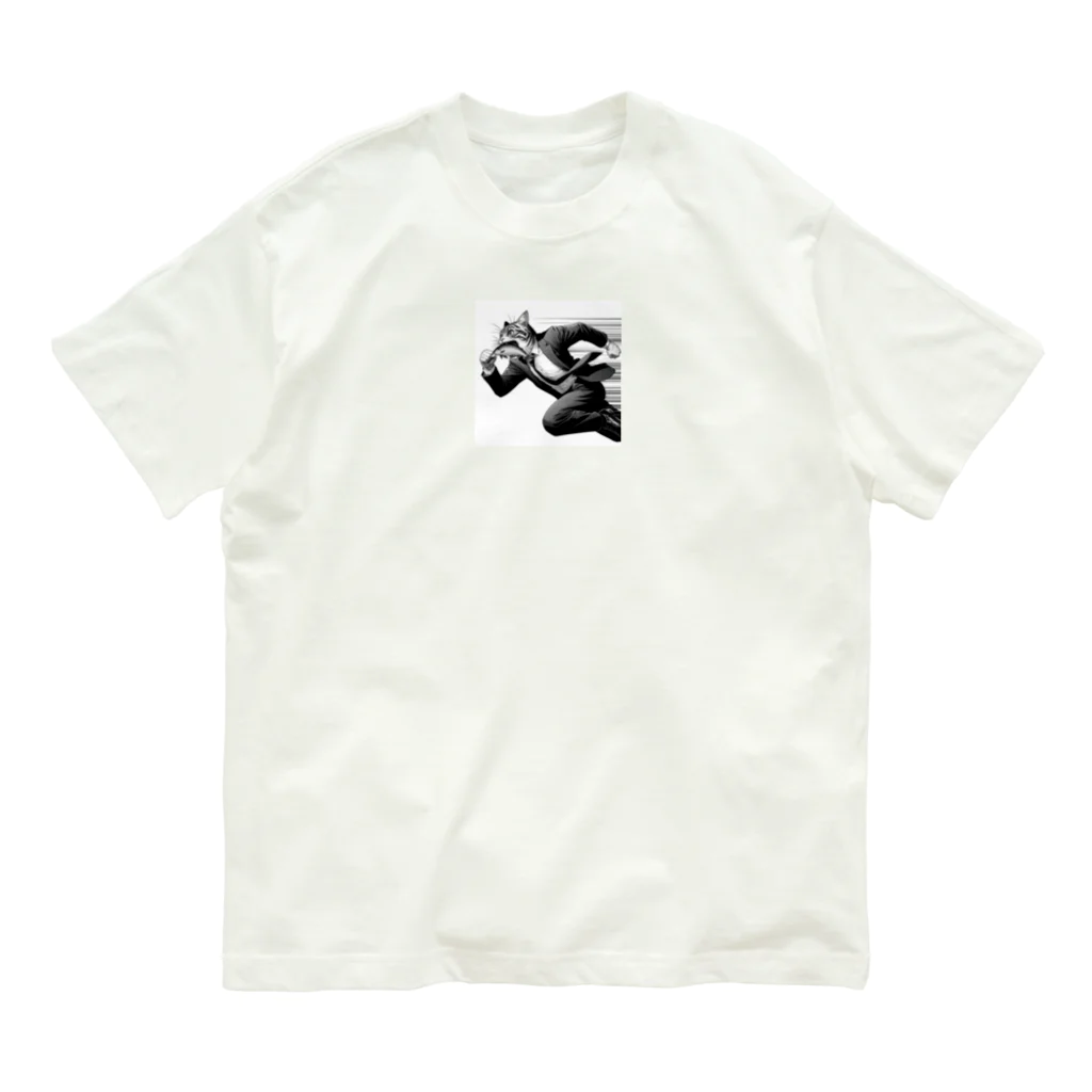 ありSHOPのビジネスキャットのランチタイム Organic Cotton T-Shirt