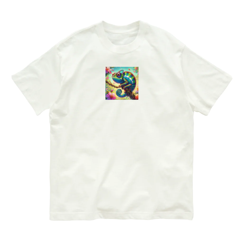 chibita08の自然のカメレオン 유기농 코튼 티셔츠