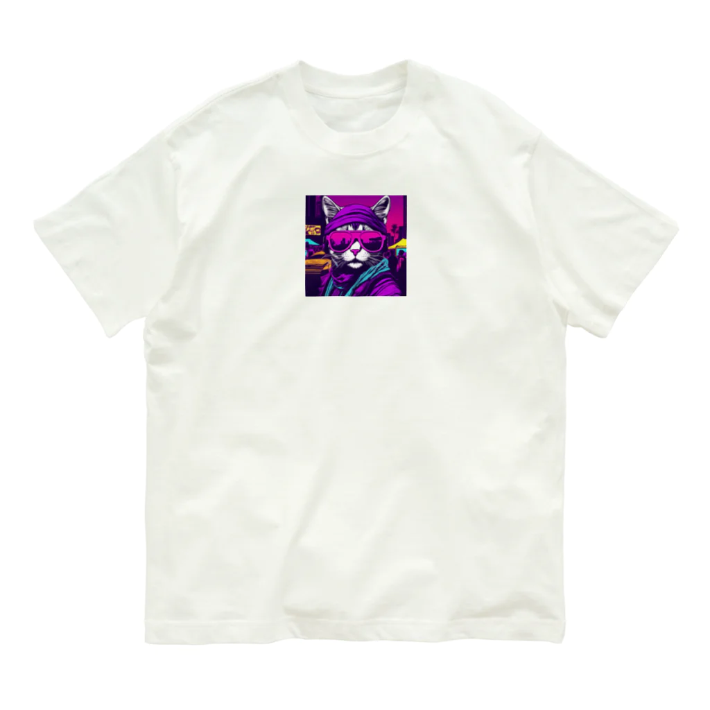 jujumarucatのROCKYCAT　サングラス２ Organic Cotton T-Shirt