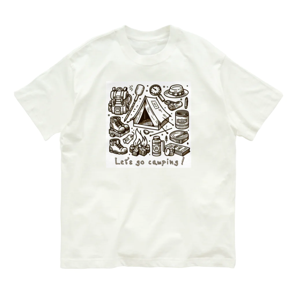 南国のキャンプに行こう！【Let's go camping!】 オーガニックコットンTシャツ