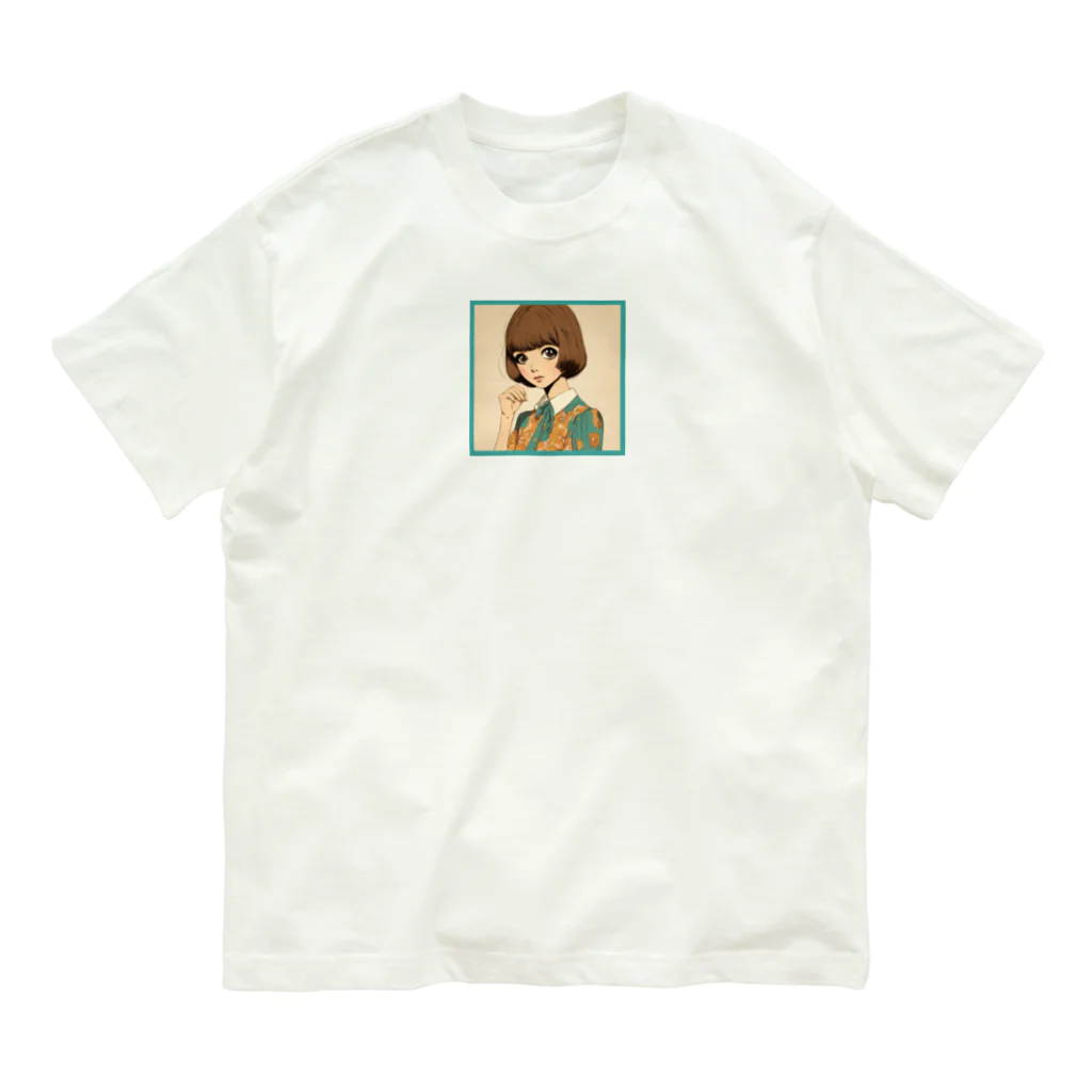 Aina-Kのレトロ♡ガール オーガニックコットンTシャツ