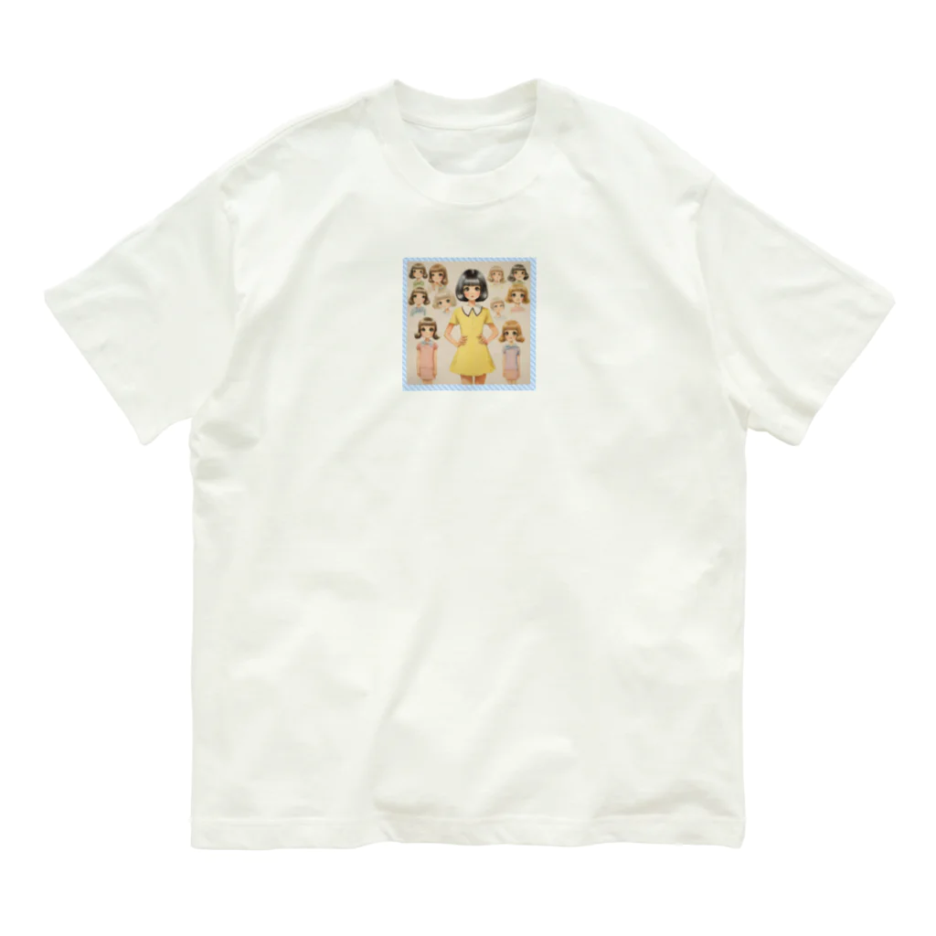 Aina-Kのレトロ♡ガール オーガニックコットンTシャツ