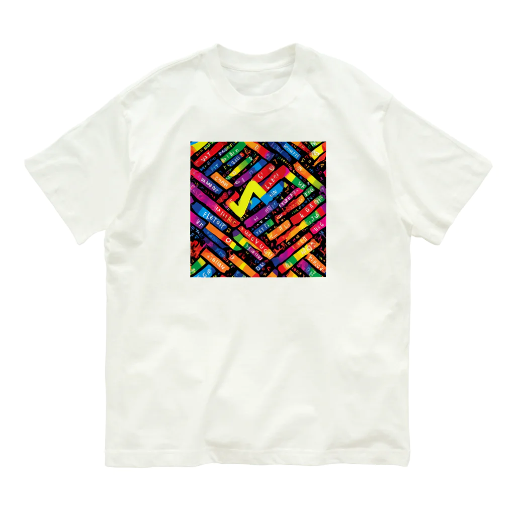 Happy　Rainbow　Flagのレインボーフラッグ オーガニックコットンTシャツ