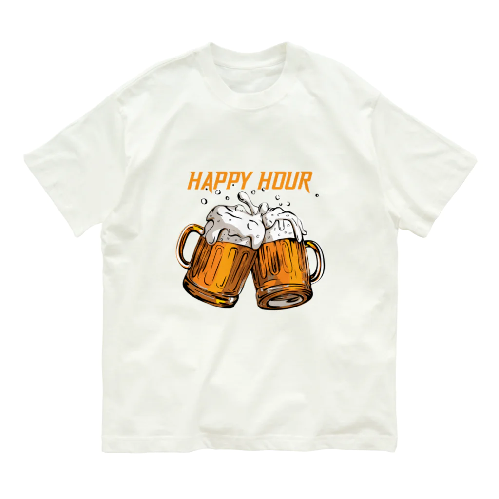 JUNK_HEDDのビールでハッピー オーガニックコットンTシャツ