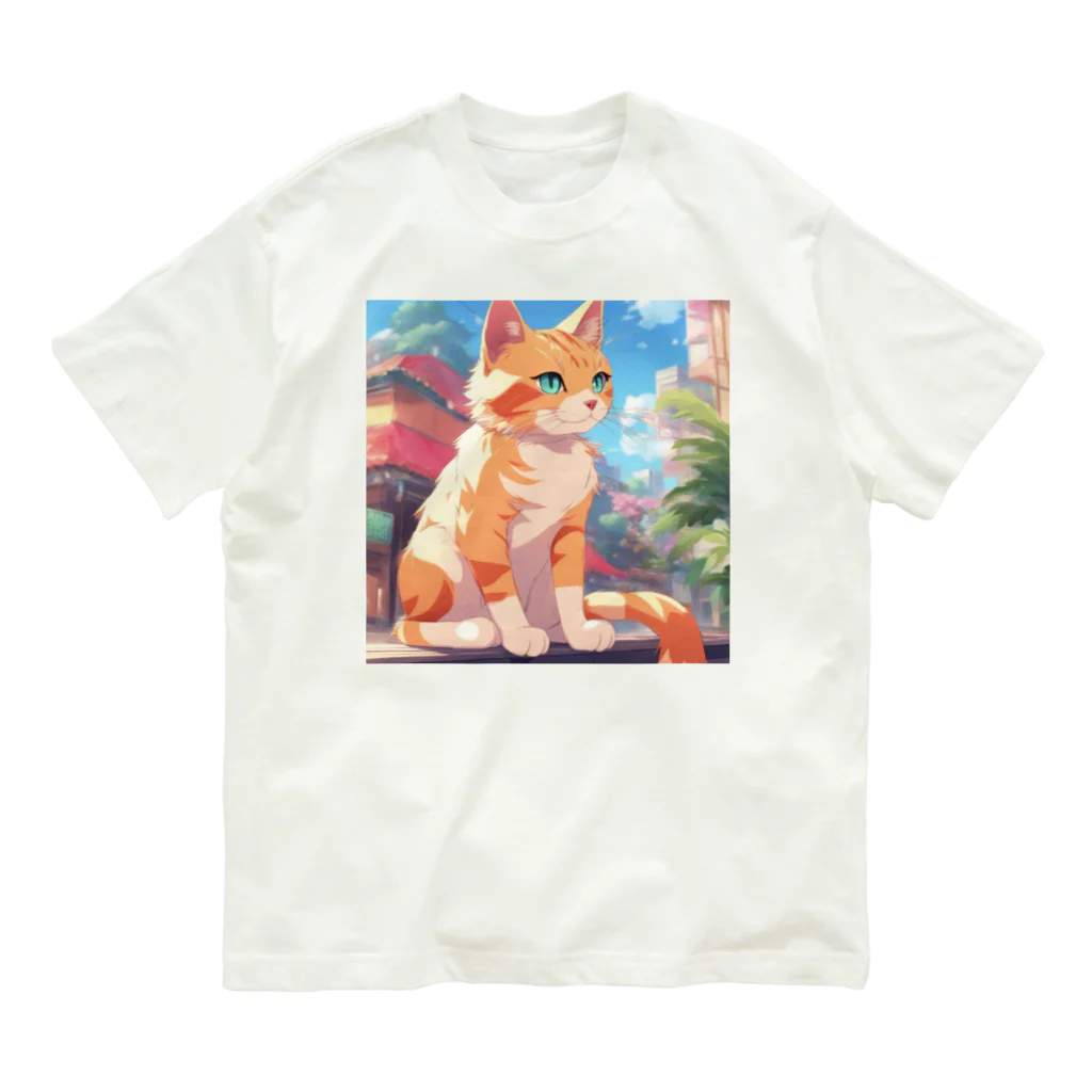masasan0118の窓辺に佇む、かわいらしい猫ちゃんの姿🐱✨ Organic Cotton T-Shirt