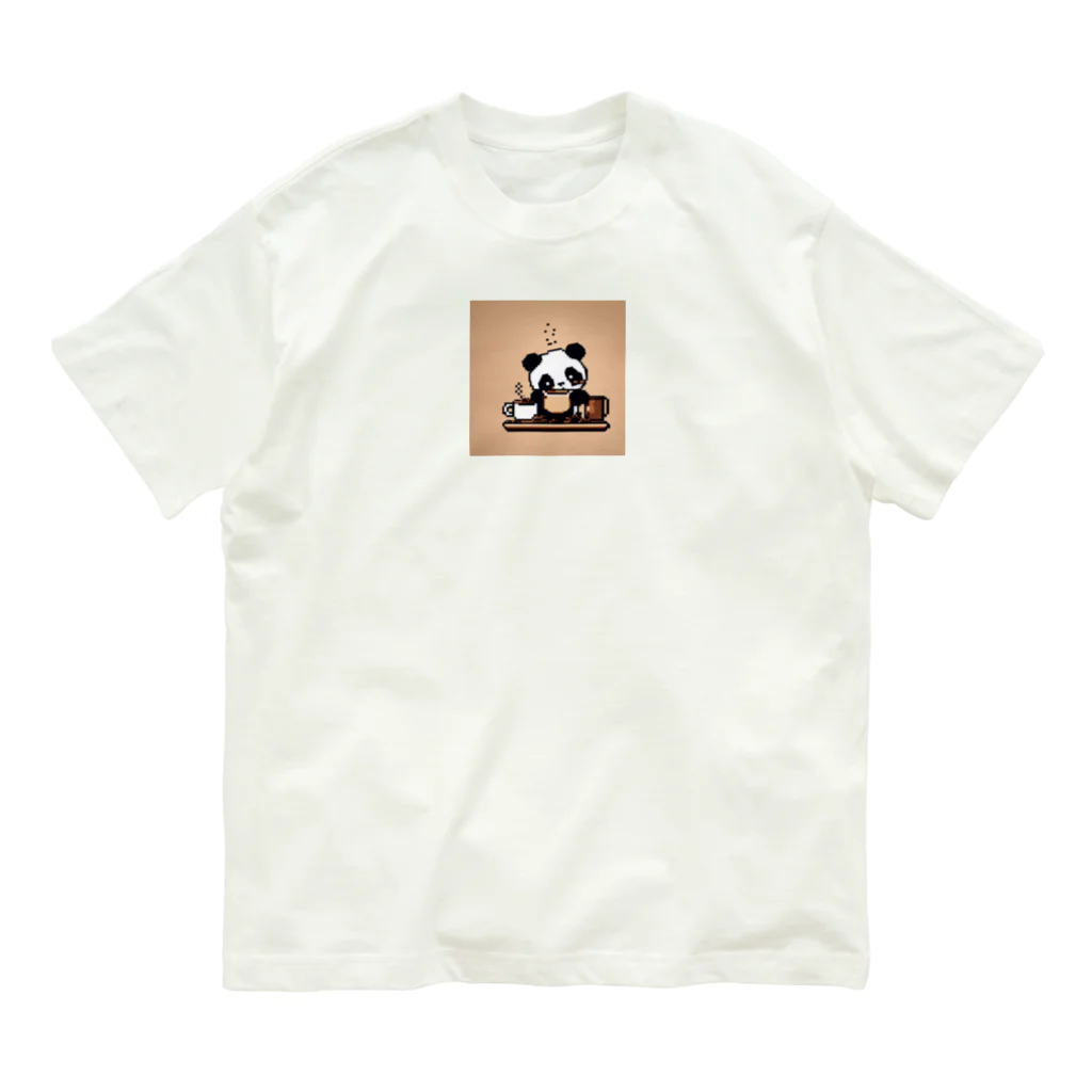 necco0822のコーヒー焙煎をするパンダ Organic Cotton T-Shirt