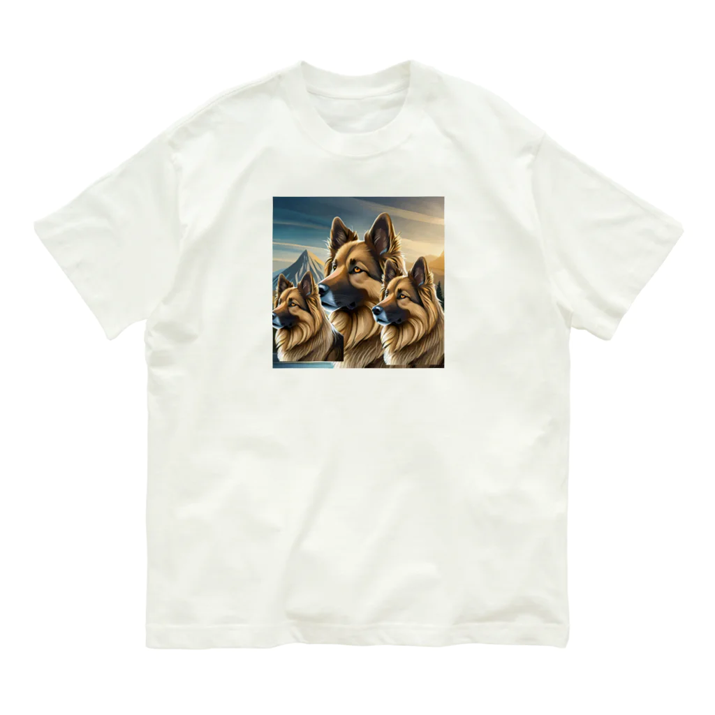 DREAMHOUSEのジャーマンシェパード Organic Cotton T-Shirt