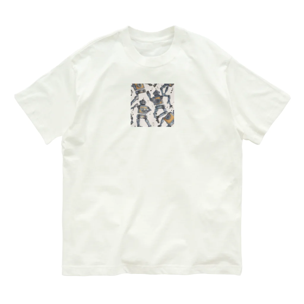 d-design-labのdancing robots オーガニックコットンTシャツ