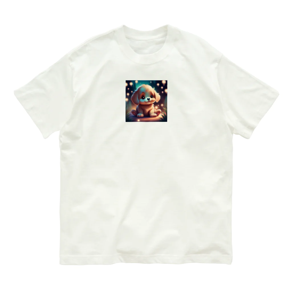 時計樹の森の幻想的な子犬グッズ Organic Cotton T-Shirt