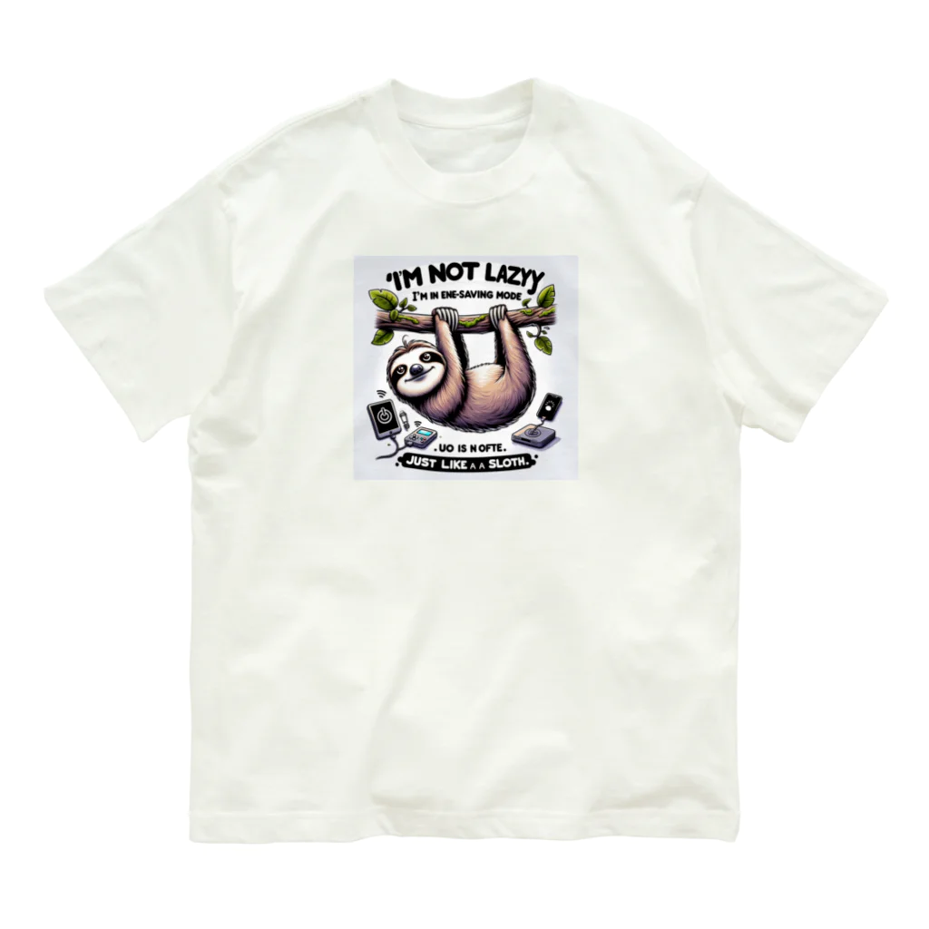 k.a.u.j.7のエネルギーセーブ中のあなた！まるでナマケモノ Organic Cotton T-Shirt