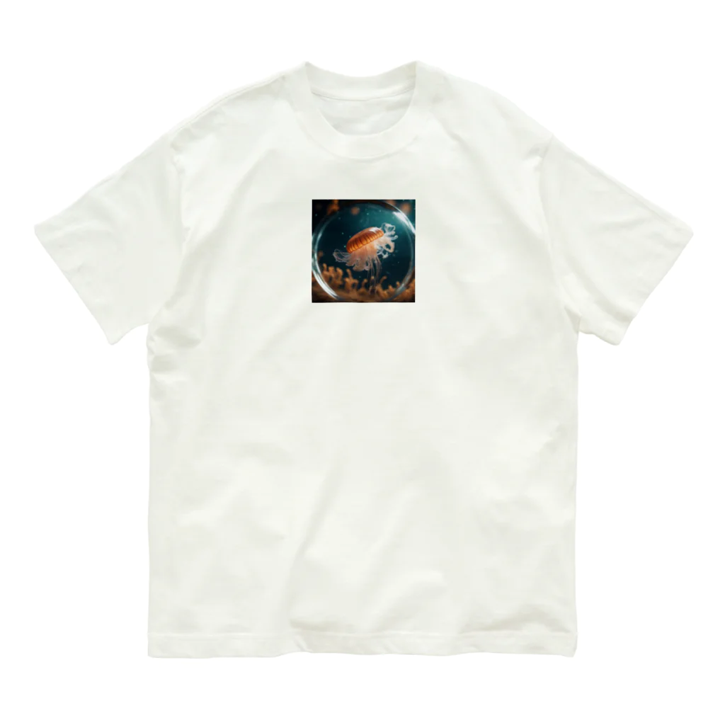 hiro-yoshiのシャボン玉のクラゲ オーガニックコットンTシャツ