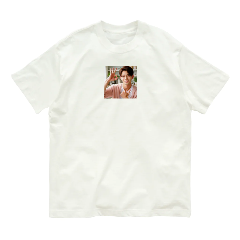 otobokemama06の爽やかな笑顔に元気いっぱい Organic Cotton T-Shirt