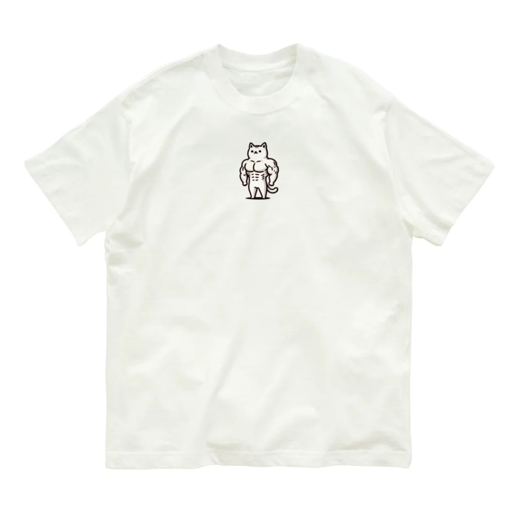 きなこのショップのネッコネコなムキ Organic Cotton T-Shirt