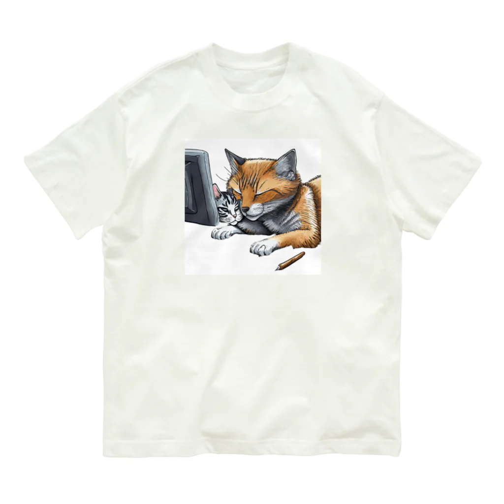 RaVaの犬と猫 オーガニックコットンTシャツ