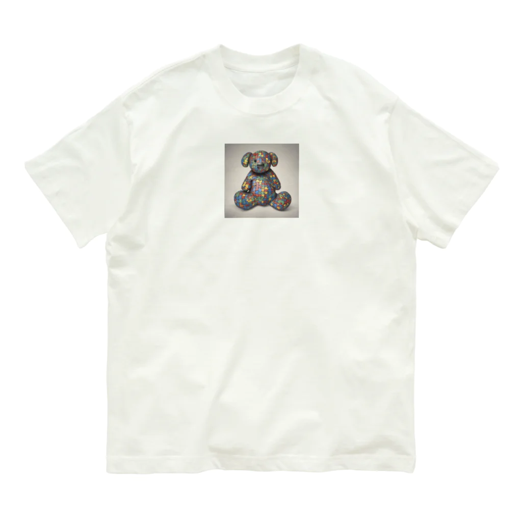 d-design-labのアートパズルベアグッズ オーガニックコットンTシャツ