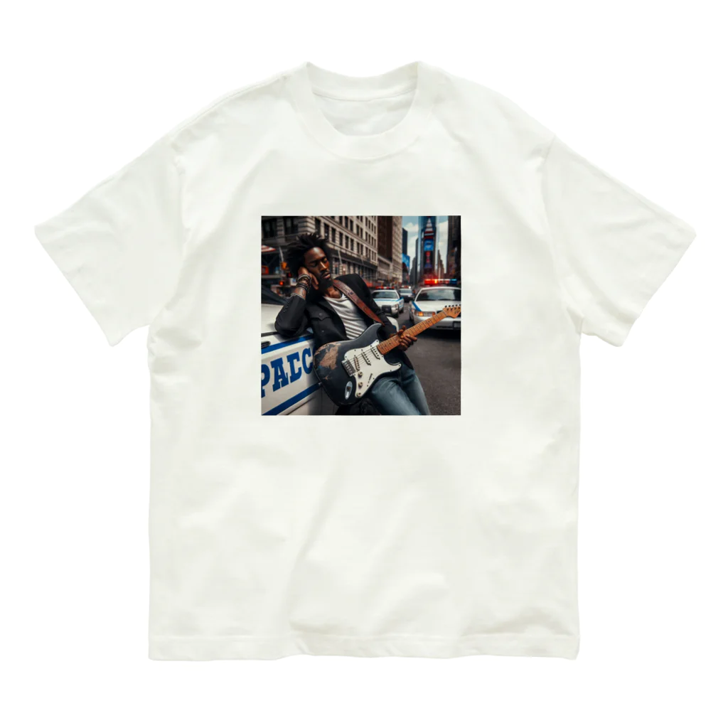 age3mのポリスカーブルース Organic Cotton T-Shirt