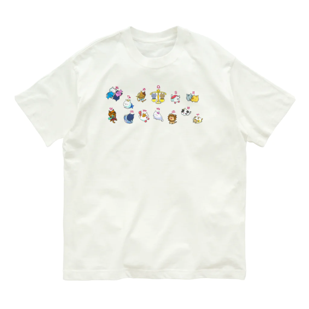 もふもふ堂の１２星座と猫コラボ Organic Cotton T-Shirt