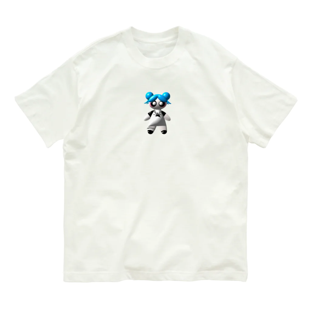 nachu_stayのぷくぷくあおがみがーる オーガニックコットンTシャツ