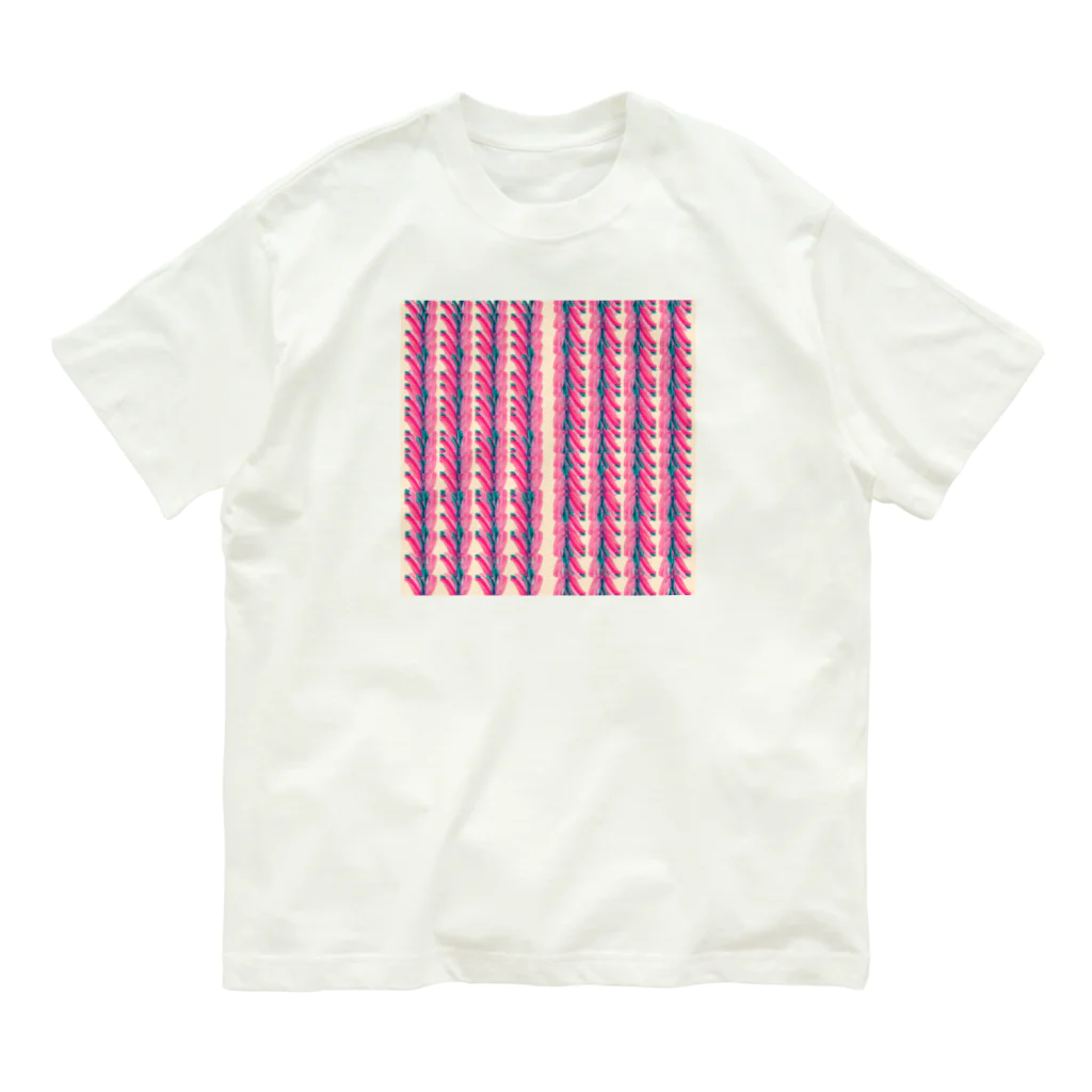 BobkachieeLennonの縞柄a オーガニックコットンTシャツ