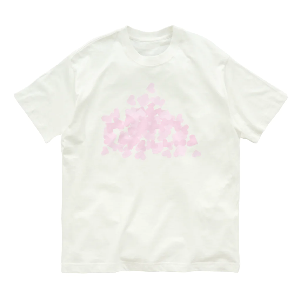 Drecome_Designの【積もったheart mark】百のハート♡飴霰(あめあられ) Organic Cotton T-Shirt