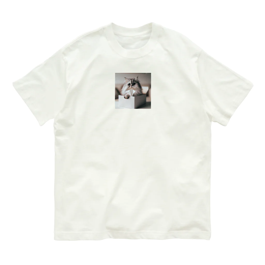 パパネコの暖かいにゃ〜 Organic Cotton T-Shirt