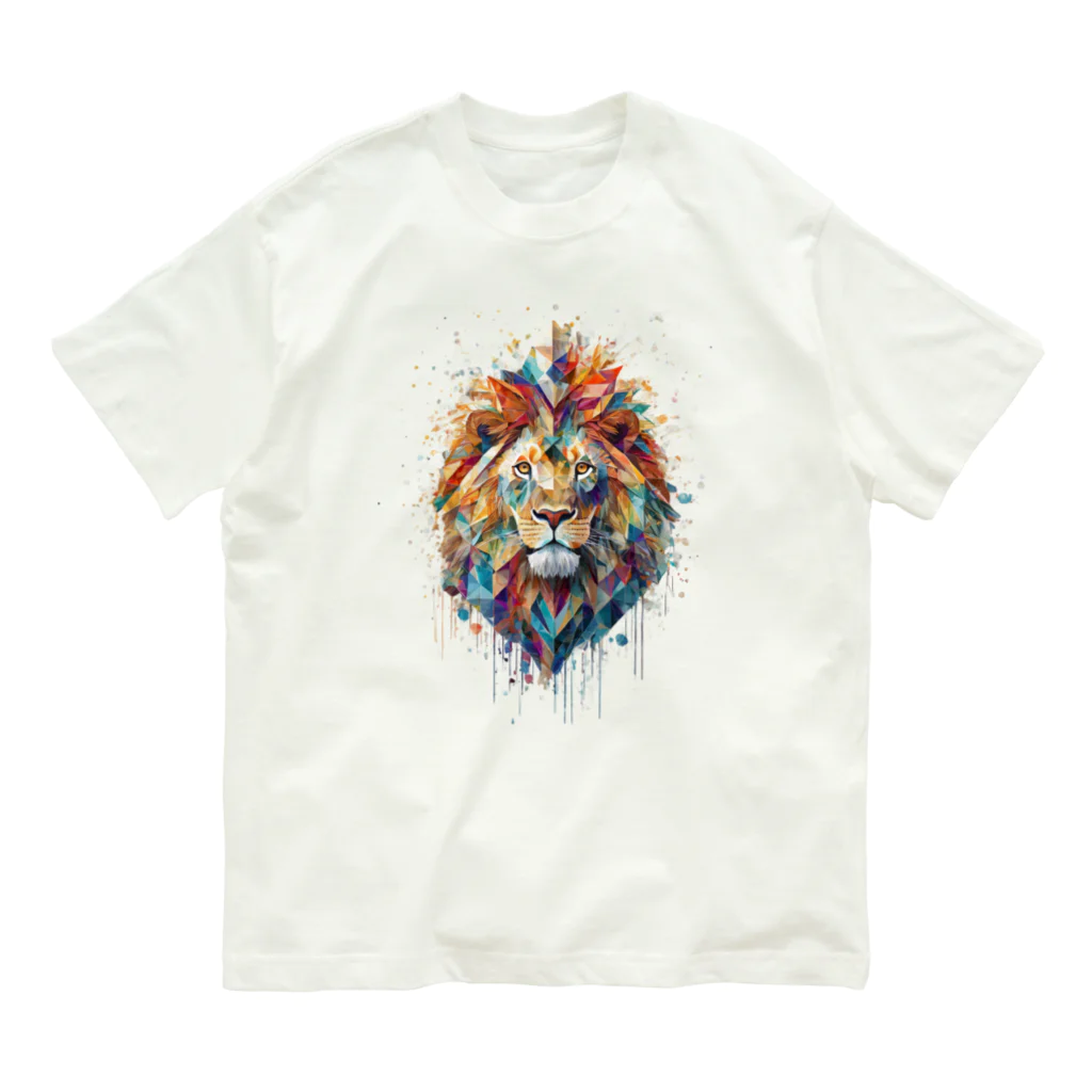 MirofuruDesignの抽象的なライオンスプラッシュTシャツ Organic Cotton T-Shirt