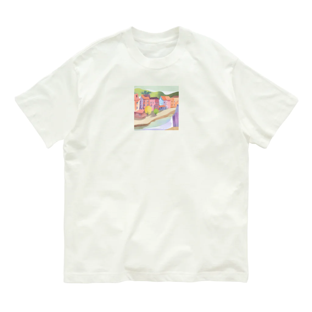 decnaの川沿いの街並み Organic Cotton T-Shirt