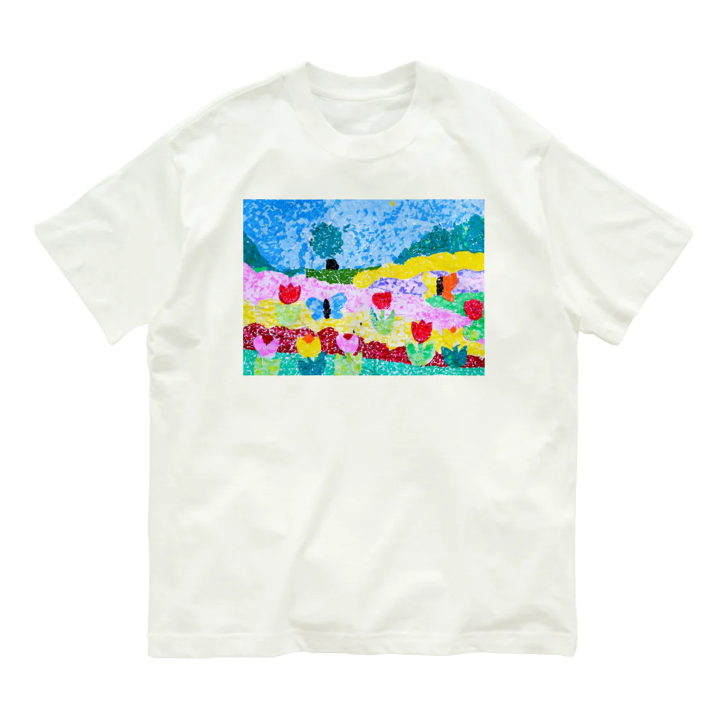 社会福祉法人　真奉会の2023.4ワークショップはやと（壁画） Organic Cotton T-Shirt