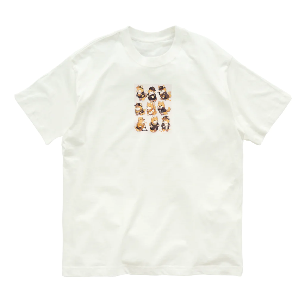 AQUAMETAVERSEのフクロウを着た犬　なでしこ1478 オーガニックコットンTシャツ