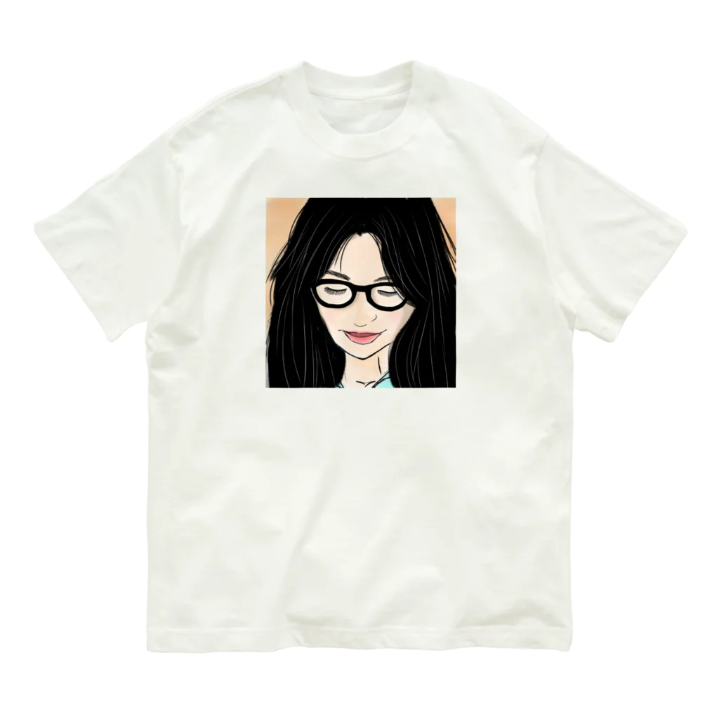 みつまめこshopのメガネ美人 Organic Cotton T-Shirt