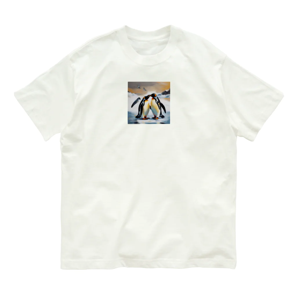 akipen76の恋の相手に必死に求愛しているペンギン Organic Cotton T-Shirt