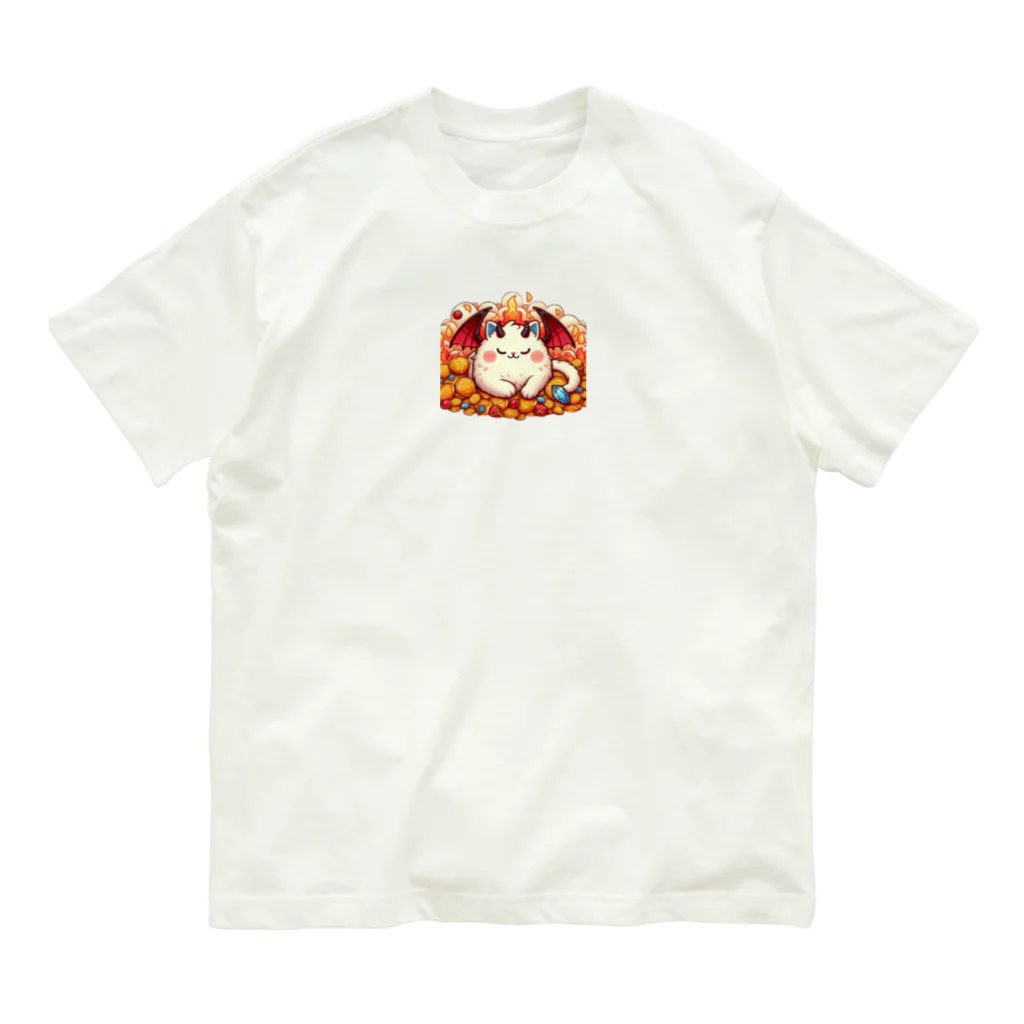 nekodoragonのおやすみ！猫ドラゴン　背景透過ver Organic Cotton T-Shirt