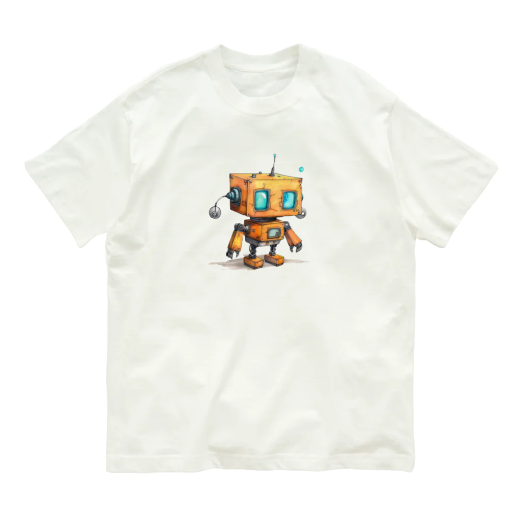 Sachi0625のレトロ戦闘ロボットＨ オーガニックコットンTシャツ