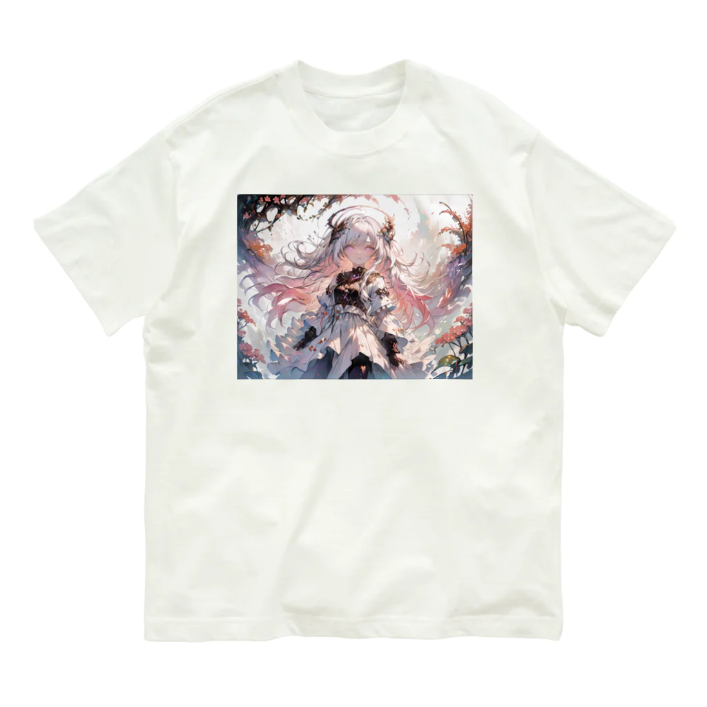 bellzetのWhite Pink Druid Organic Cotton T-Shirt