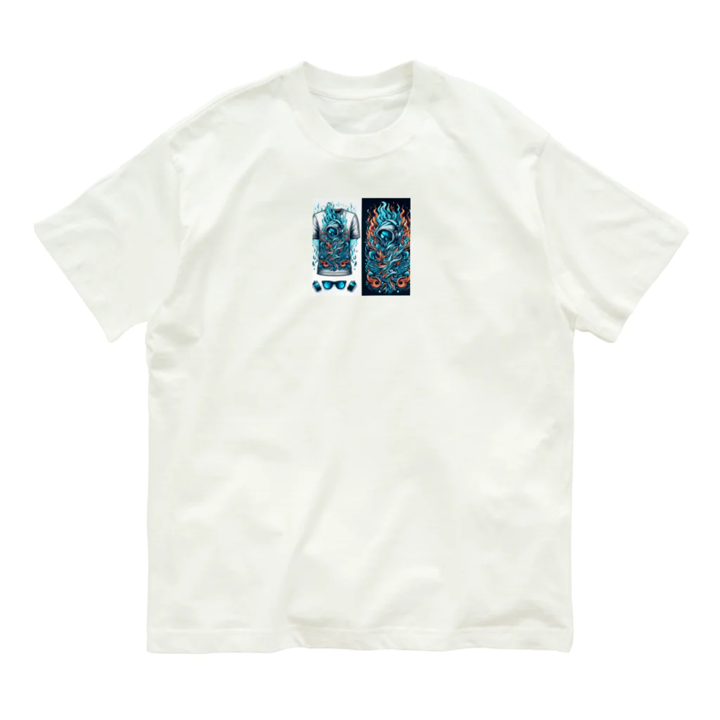 4146-の蒼と黄色の炎 Organic Cotton T-Shirt