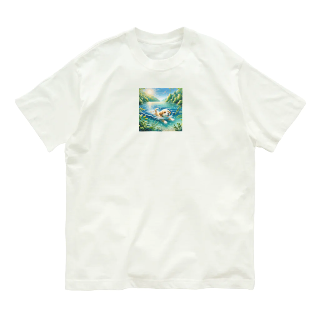 hayato0402の泳ぐわんこ オーガニックコットンTシャツ