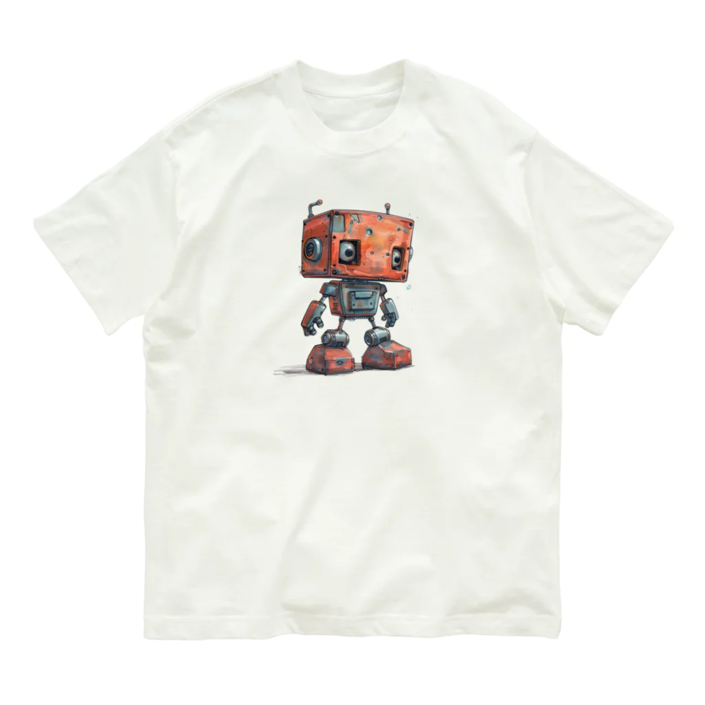 Sachi0625のレトロ戦闘ロボットＬ オーガニックコットンTシャツ