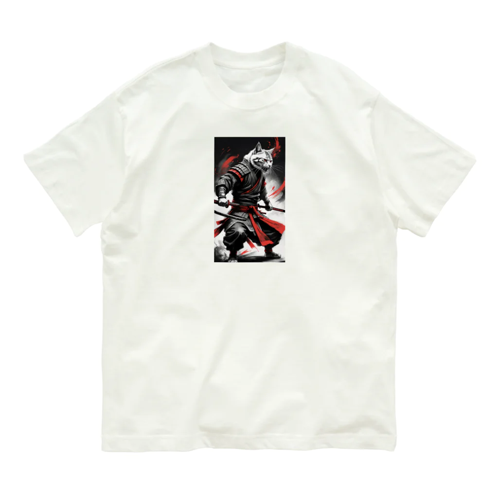 カジャ　かつみ　katsumi kajaのサムライ猫パート1[SAMURAI　CAT] Organic Cotton T-Shirt