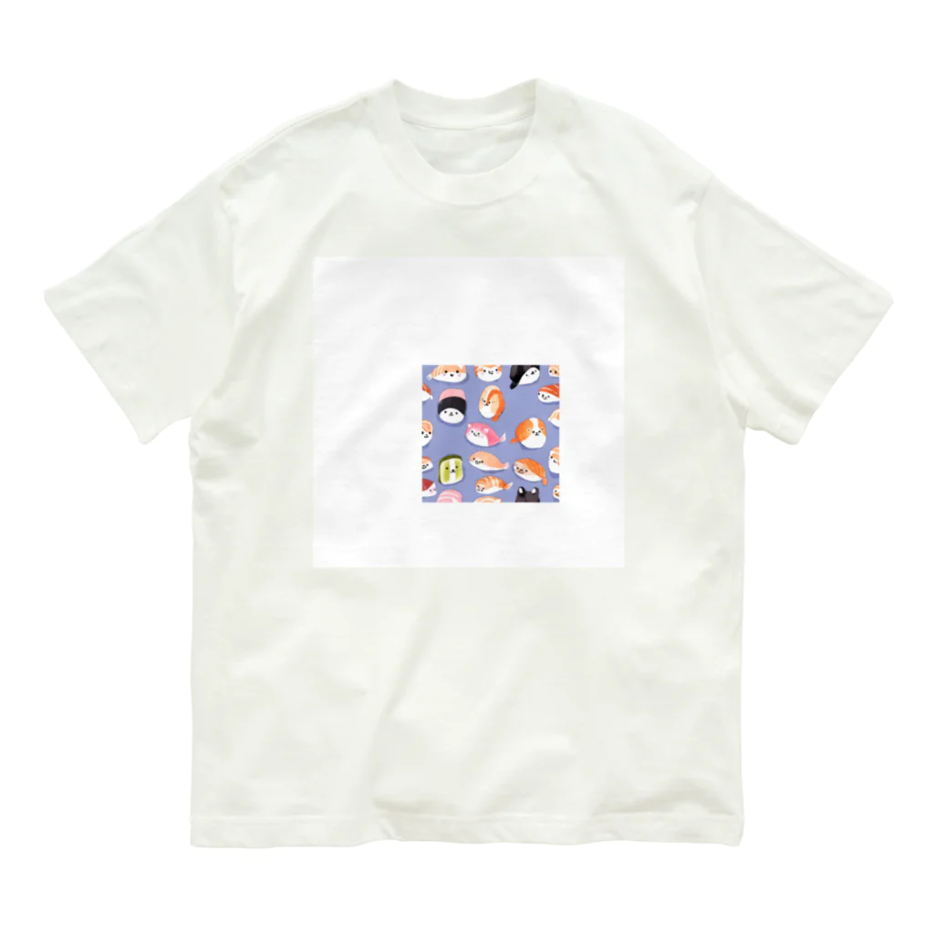 りほまるの店のあにまる寿司 Organic Cotton T-Shirt