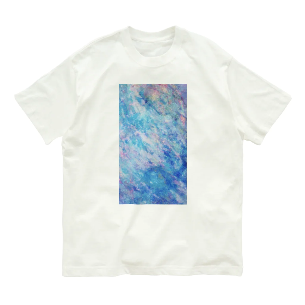 【抽象画】melty moon【フルイドアート】の凍傷 オーガニックコットンTシャツ